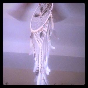 Large, Macrame, cream colored dreamcatcher/owl